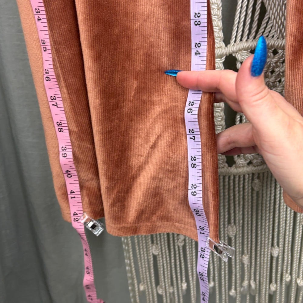 Altar’d State Velvety Ribbed Flared Pants - Rust | Medium - Picture 10 of 11
